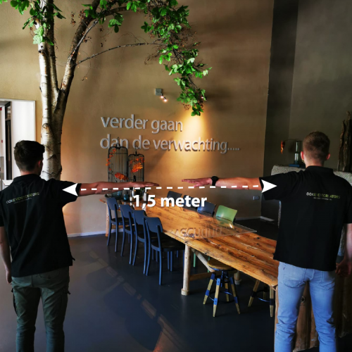 1,5 meter afstand houden